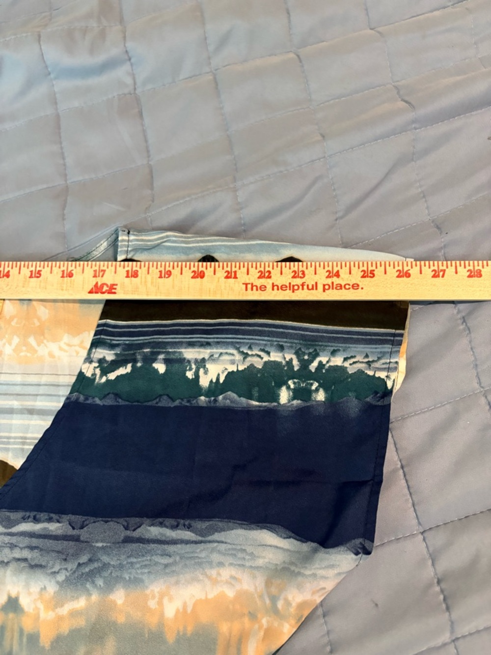 Vintage Show Me Your MuMu V-Neck Abstract Stripe Top in Navy, Teal, Cream - Picture 7 of 7